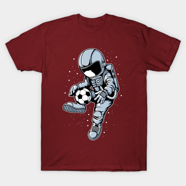 astronaut playing soccer T-Shirt by Mako Design 